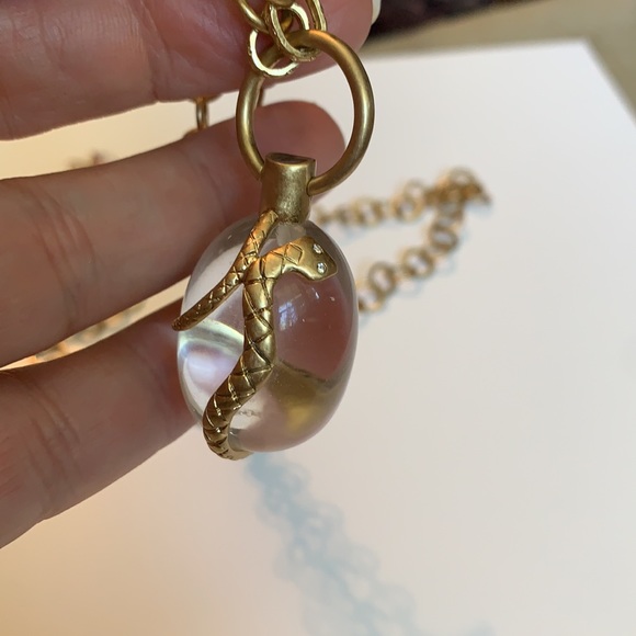 il_340x270.3692263742_tmqa.jpg Gorgeous Friendly two golden Snake wrapped around an elongated oval crys…